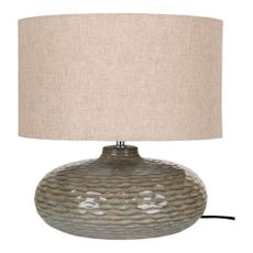 Khaki keramická stolová lampa s textilným tienidlom (výška 44 cm) Oldham – House Nordic