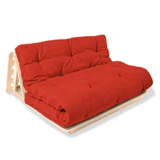 MarLiving Rozkládací futonová pohovka LAYTI 01 140 cm z masivu/červená