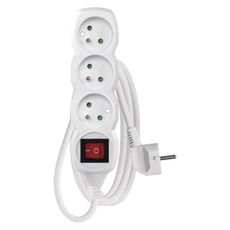 EMOS Prodlužovací kabel s vypínačem a 3 zásuvkami 1,0 mm² KIKOK 1,2 m bílý