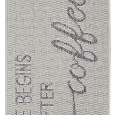 Hanse Home Behúň Cucina Life Begins After Coffee 105628 Cream Grey - 62x150 cm
