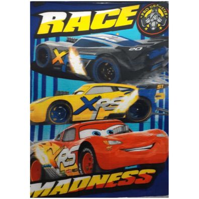 Fleecová deka Autá 3 - Cars 3 - motív Race Madness - polar fleece s gramážou 170 gr./m2 - 100 x 140 cm