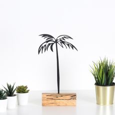 Hanah Home Kovová dekorácia Palm 35 cm čierna