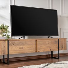 Elegantný televízny stolík Serenity 180 cm, atlantická borovica s čiernou