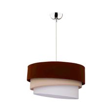 Duolla - Luster na lanku TRIO 1xE27/40W/230V pr. 45 cm hnedá/béžová/biela