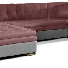 Eltap Rohová rozkládací sedací souprava DAMARIO 338 cm Monolith 63/Monolith 84 růžová levá