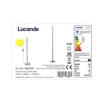 Lucande - LED Stmievateľná stojacia lampa MARGEAU 7xLED/4,7W/230V