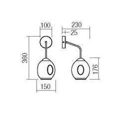 Redo 01-2617 - Nástenná lampa PIERCE 1xE27/42W/230V zlatá/dymová