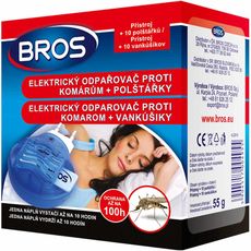 BROS Odparovač elektrický proti komárom, vankúšiky 10 ks