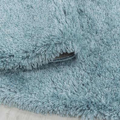 Ayyildiz , Kusový koberec Fluffy Shaggy 3500 blue kruh, 120x120 (priemer) kruh, modrá, obývacia izba