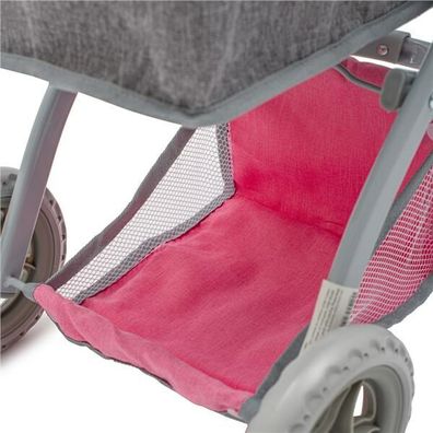 Baby Mix Kočárik pre bábiky 2v1 Sophieružovo-sivý, 63,5 x 37 x 63,5 cm