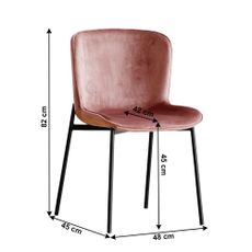 KONDELA Adena jedálenská stolička staroružová (Velvet) / čierna