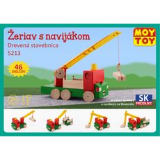 Drevená stavebnica Žeriav s navijakom Moy Toy