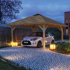 Drevený prístrešok / carport 431x431 cm Lanitplast