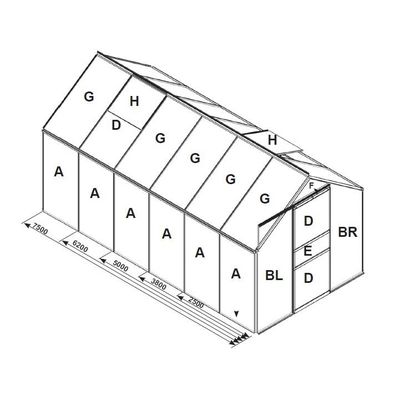 Náhradné zasklenie pre skleník VITAVIA VENUS 2500 PC 6 mm LG3059