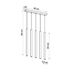 Sollux SL.1198 - Luster na lanku PASTELO 5xG9/8W/230V zlatá