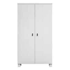 Biela šatníková skriňa z borovicového dreva 111x202 cm Ties – WOOOD