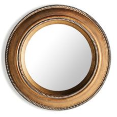 Estila Luxusné vintage okrúhle nástenné zrkadlo Malisa v zlatej starožitnej farbe s vyrezávaným rámom s kovovým efektom 81 cm