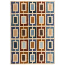 Flair Rugs Ručne všívaný kusový koberec Illusion Retro Blocks Blue/Multi - 80x150 cm