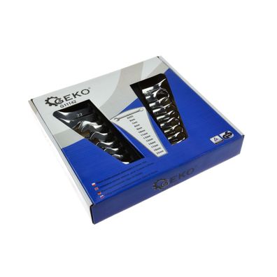 Sada kľúčov očkoplochých GEKO, 12ks, 6-22mm, plast. držiak
