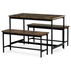 Jedálenský set s 2 lavicami OLD WOOD, 110 x 60 x75 cm