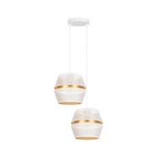 Luster na lanku PARIS 2xE27/60W/230V biela/zlatá