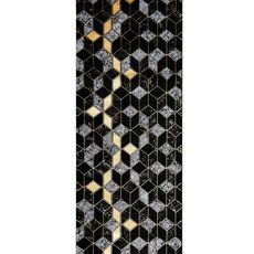 Dywany Łuszczów Behúň Gloss 400B 86 3D geometric black/gold - 80x200 cm