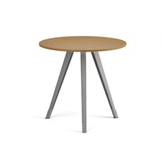 Konferenčný stôl PRIMO ZEN, priemer 80 cm, sivostrieborná podnož, buk
