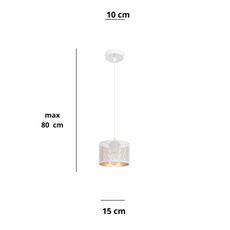 Luster na lanku ALDO 1xE27/60W/230V pr. 15 cm biela