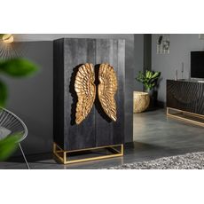 Estila Art-deco šatníková skriňa Seraphic s anjelskými krídlami z masívneho dreva 140cm