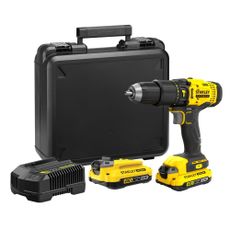 Aku vŕtačka s príklepom Stanley V20, 2x2,0Ah, nabíjačka, kufor