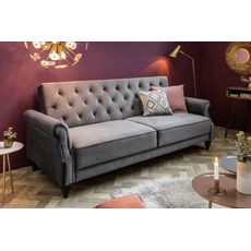 Estila Prešívaná retro sedačka Maison Belle Affaire 220cm šedý zamat
