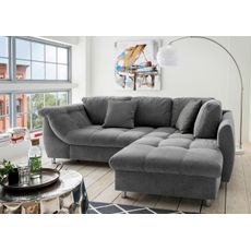 Livetastic ROZKLADACIA ROHOVÁ POHOVKA, textil, tmavosivá