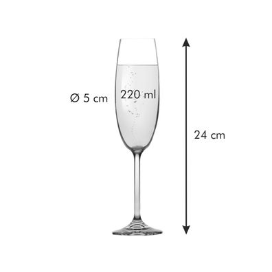 Pohár na šampanské CHARLIE 220 ml