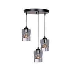 Čierne závesné svietidlo so skleneným tienidlom Felis - Candellux Lighting