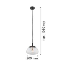 Argon 4331 - Luster na lanku TRINI 1xE27/15W/230V pr. 20 cm čierna