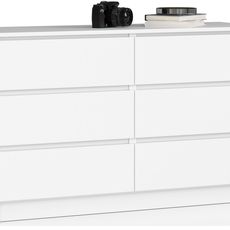 Ak furniture Komoda Kuba 120 cm 6 zásuviek biela