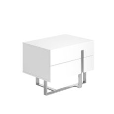 Estila Lakovaný moderný nočný stolík Forma Moderna s chrómovým detailom 60cm