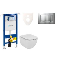 Cenovo zvýhodnený závesný WC set Geberit do ľahkých stien / predstenová montáž + WC Ideal Standard Tesi 111.355.00.5NE7