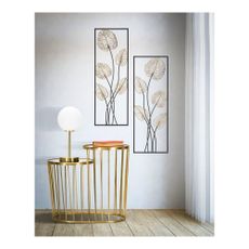 Kovová závesná dekorácia so vzorom listov Mauro Ferretti Luxy -B-, 31 x 90 cm