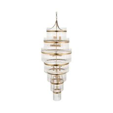 Endon 112793 - Luster na reťazi MARIETTA GRAND 21xE14/6W/230V mosadz/číra