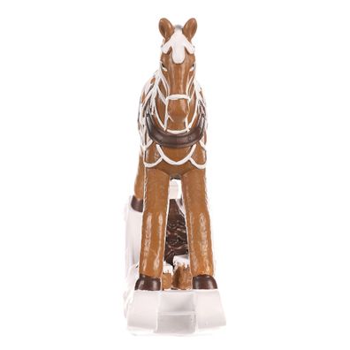 Vianočné dekorácie Hojdací koník, hnedá, polyresin, 17 cm