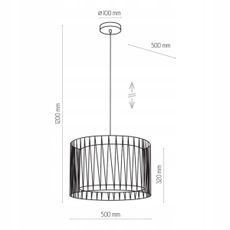 Luster na lanku HARMONY BLACK 3xE27/60W/230V
