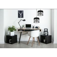 Luster na lanku MILO 2xE27/60W/230V strieborná/čierna