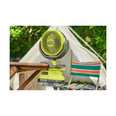 Ryobi RCF18-0 aku ventilátor s klipsom ONE+ (bez batérie a nabíjačky)