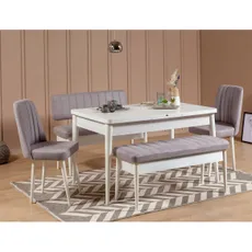 Hanah Home Jedálenský set Vina 5D biela/sivá