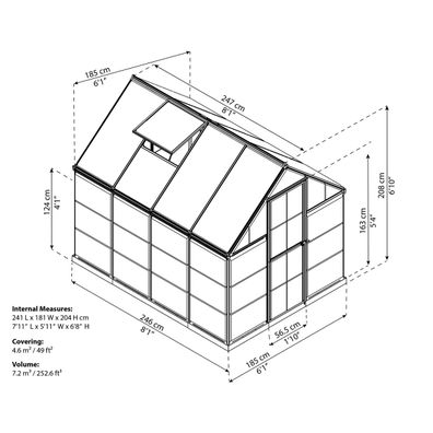 Polykarbonátový skleník Palram hybrid 6x8
