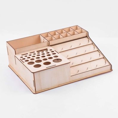 DIY drevený organizér na maliarske a modelárske potreby JY-23