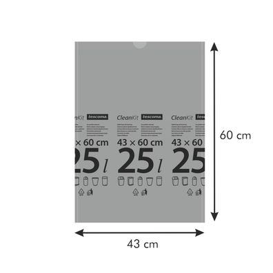 Zaťahovacie vrecká do odpadkových košov CLEAN KIT 25 l, 15 ks