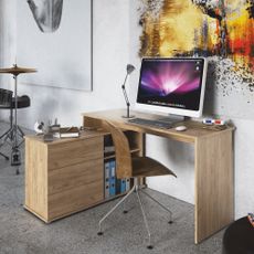 KONDELA Terino L/P univerzálny rohový pc stôl dub artisan