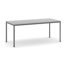Stôl jedálenský, 1800 x 800 mm, tmavo sivá podnož, sivá